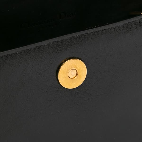 Pre-owned Dior Leather Saddle Belt Pouch Black