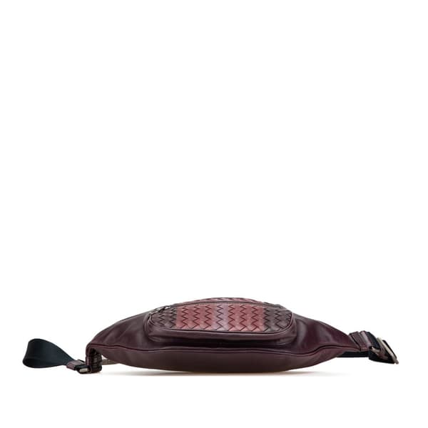 Pre-owned Bottega Veneta Nappa Intrecciato Belt Bag Red