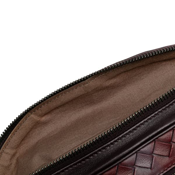 Pre-owned Bottega Veneta Nappa Intrecciato Belt Bag Red