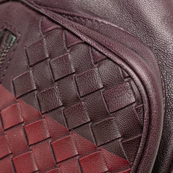 Pre-owned Bottega Veneta Nappa Intrecciato Belt Bag Red