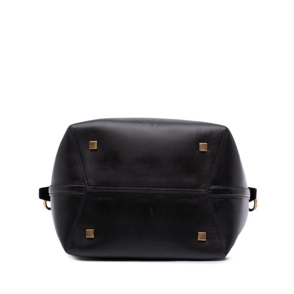 Pre-owned Saint Laurent Shiny Calfskin Le 37 Bucket Bag Black