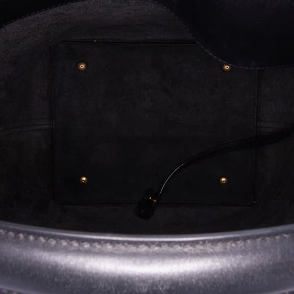 Pre-owned Saint Laurent Shiny Calfskin Le 37 Bucket Bag Black