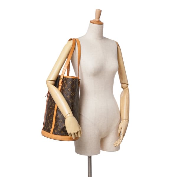 Pre-owned Louis Vuitton Monogram Bucket GM Brown