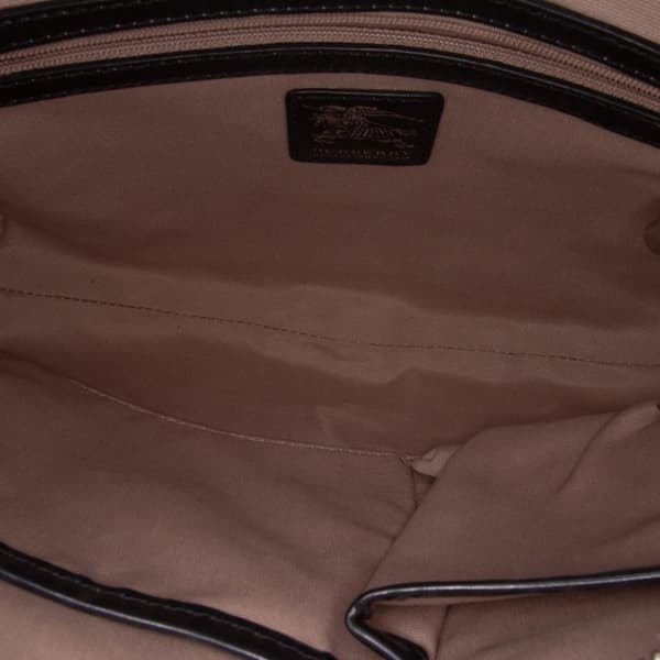 Pre-owned Burberry Supernova Check Coated Canvas Larkin Hobo Brown