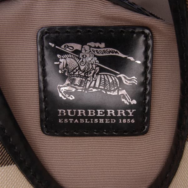 Pre-owned Burberry Supernova Check Coated Canvas Larkin Hobo Brown
