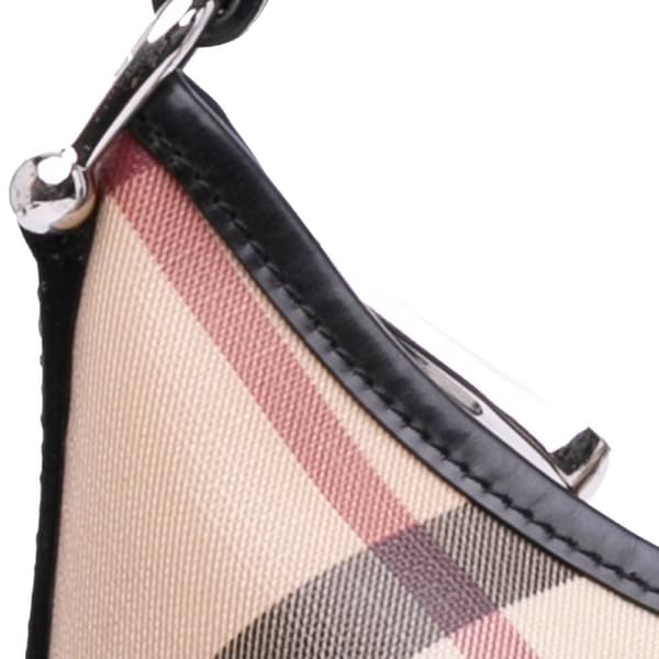 Pre-owned Burberry Supernova Check Coated Canvas Larkin Hobo Brown