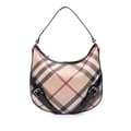 Miniatyrbild 1 av 10: Pre-owned Burberry Supernova Check Coated Canvas Larkin Hobo Brown