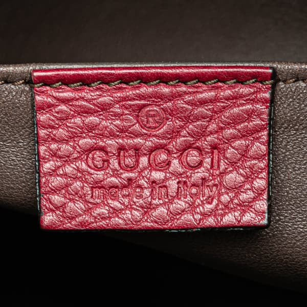 Pre-owned Gucci Pebbled Calfskin Miss Bamboo Bucket Bag Red
