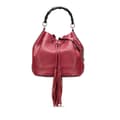 Pikkukuva 1 / 10: Pre-owned Gucci Pebbled Calfskin Miss Bamboo Bucket Bag Red