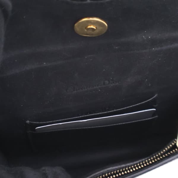 Pre-owned Dior Grained Calfskin Saddle Belt Bag Black