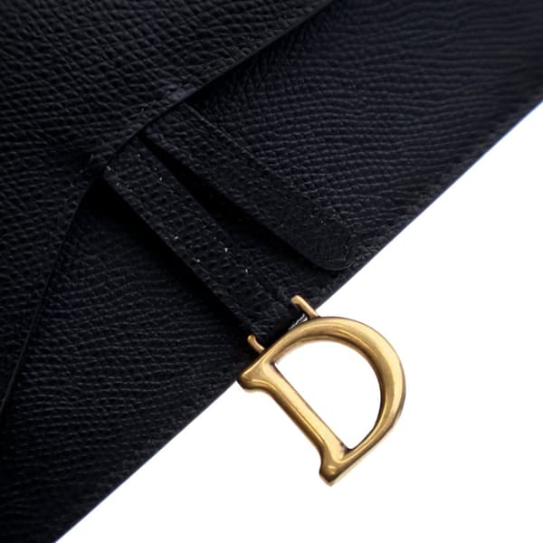 Pre-owned Dior Grained Calfskin Saddle Belt Bag Black