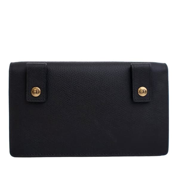 Pre-owned Dior Grained Calfskin Saddle Belt Bag Black