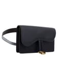 Miniatyrbilde 2 av 10: Pre-owned Dior Grained Calfskin Saddle Belt Bag Black