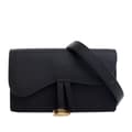 Miniatyrbilde 1 av 10: Pre-owned Dior Grained Calfskin Saddle Belt Bag Black