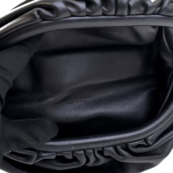 Pre-owned Bottega Veneta Lambskin Belt Chain Pouch Black