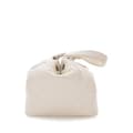 Miniatyrbild 2 av 10: Pre-owned Chanel Small Quilted Caviar Flat Drawstring Chain Bucket Bag White