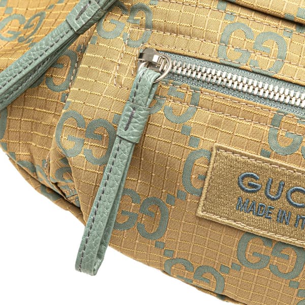 Pre-owned Gucci GG Ripstop Nylon Belt Bag Brown