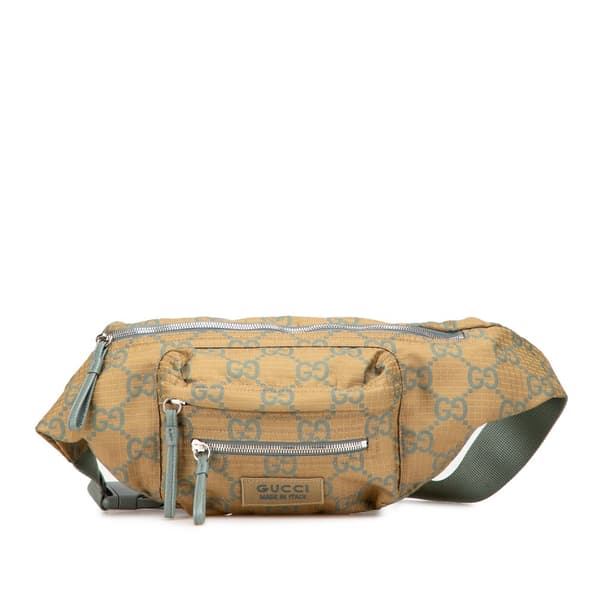 Pre-owned Gucci GG Ripstop Nylon Belt Bag Brown