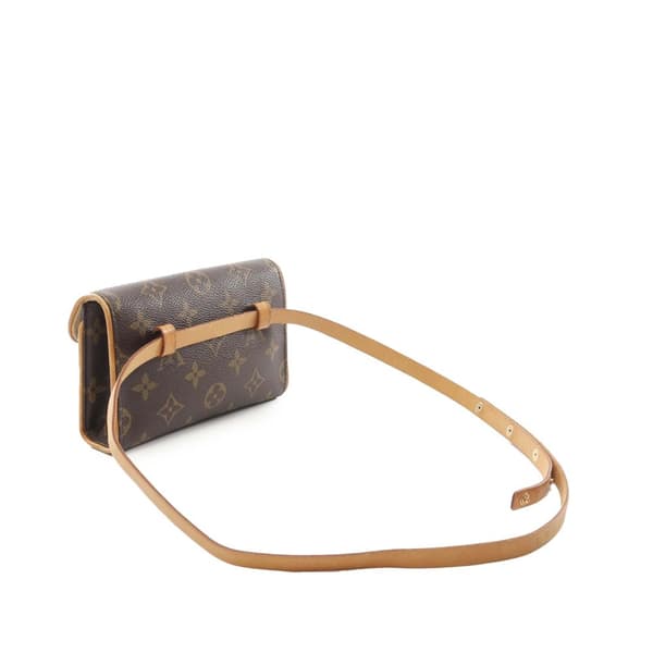 Pre-owned Louis Vuitton Monogram Pochette Florentine Brown