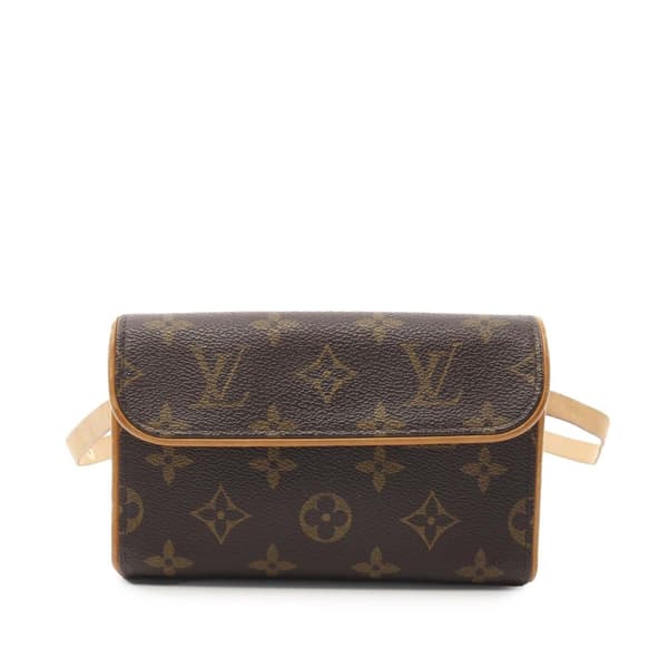 Pre-owned Louis Vuitton Monogram Pochette Florentine Brown