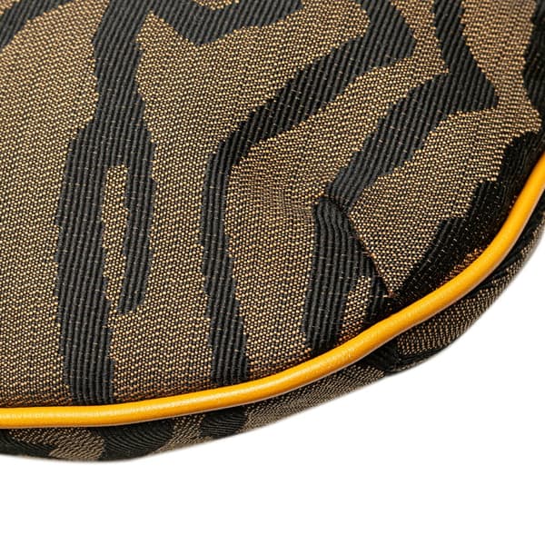 Pre-owned Fendi Canvas Zebra Print Hobo Brown