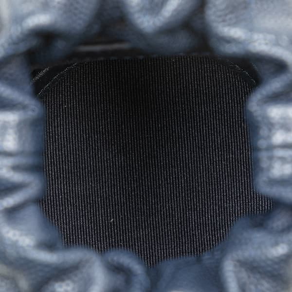 Pre-owned Chanel Mini Quilted Caviar Medallion Charms Drawstring Bucket Bag Blue