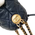 Miniatyrbilde 7 av 10: Pre-owned Chanel Mini Quilted Caviar Medallion Charms Drawstring Bucket Bag Blue