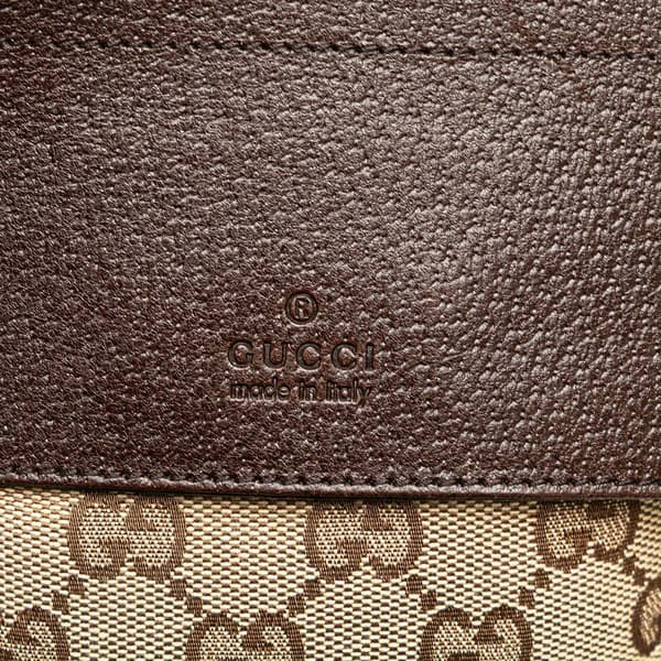 Pre-owned Gucci GG Canvas Double Pocket Belt Bag Brown