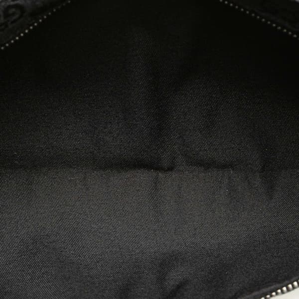 Pre-owned Gucci GG Canvas Double Pocket Belt Bag Black