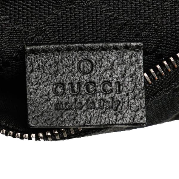 Pre-owned Gucci GG Canvas Double Pocket Belt Bag Black