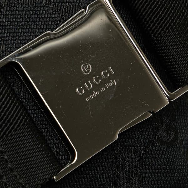Pre-owned Gucci GG Canvas Double Pocket Belt Bag Black