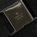 Miniatyrbild 8 av 10: Pre-owned Gucci GG Canvas Double Pocket Belt Bag Black