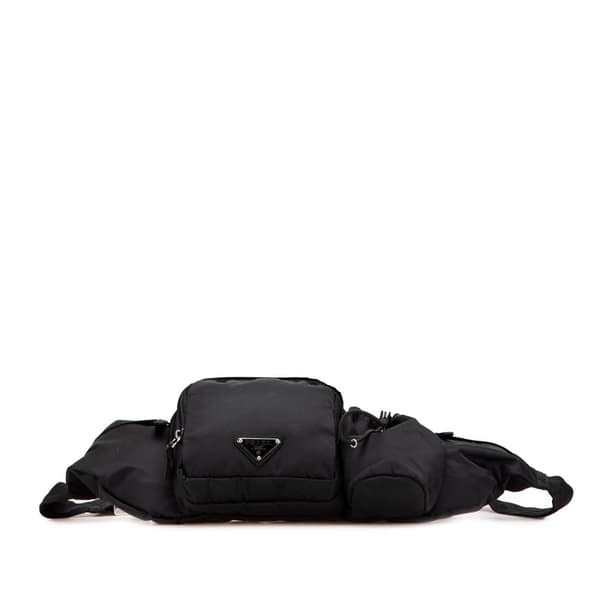 Pre-owned Prada Tessuto Multi Pocket Belt Bag Black