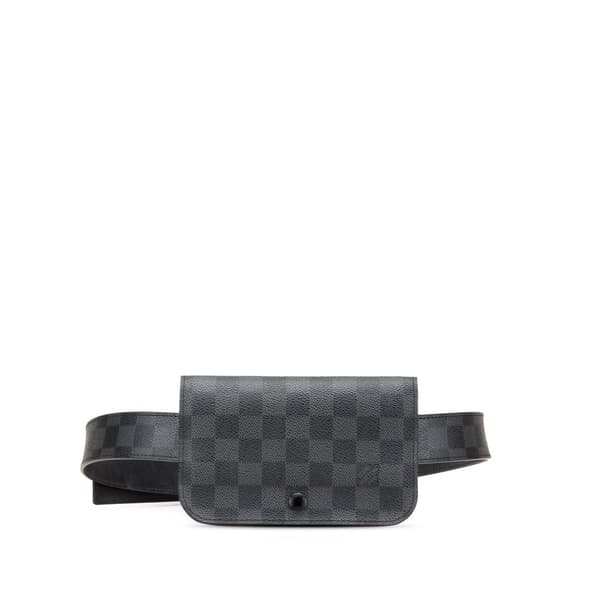 Pre-owned Louis Vuitton Damier Graphite Pochette Homme Ceinture Black