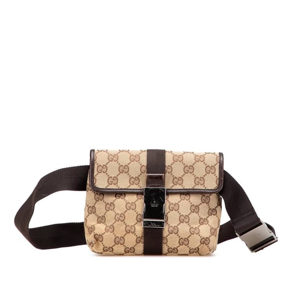 Pre-owned Gucci GG Canvas Belt Bag Brown