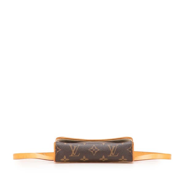 Pre-owned Louis Vuitton Monogram Pochette Florentine Brown