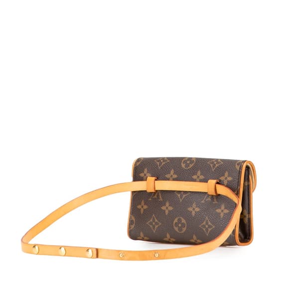 Pre-owned Louis Vuitton Monogram Pochette Florentine Brown