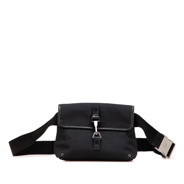 Pre-owned Gucci Canvas Jackie Belt Bag Black