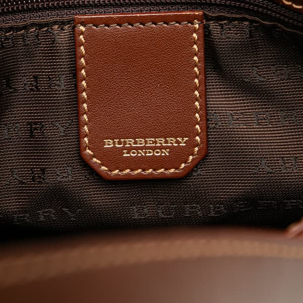 Pre-owned Burberry Haymarket Check Coated Canvas Bucket Bag Brown