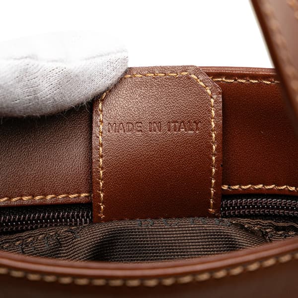 Pre-owned Burberry Haymarket Check Coated Canvas Bucket Bag Brown