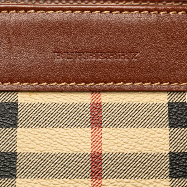 Pre-owned Burberry Haymarket Check Coated Canvas Bucket Bag Brown