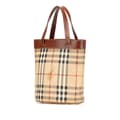 Miniatyrbild 2 av 10: Pre-owned Burberry Haymarket Check Coated Canvas Bucket Bag Brown