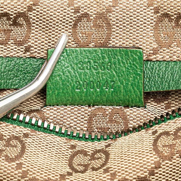 Pre-owned Gucci GG Canvas Web Double Pocket Belt Bag Brown