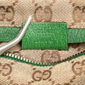 Miniatyrbild 6 av 10: Pre-owned Gucci GG Canvas Web Double Pocket Belt Bag Brown