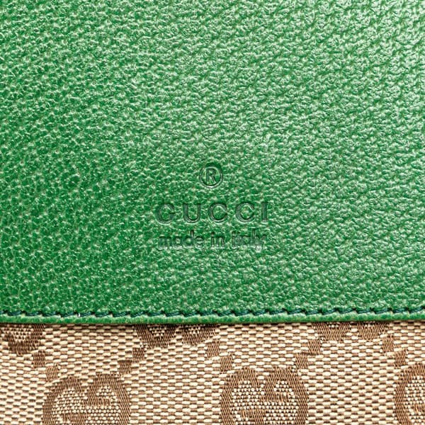 Pre-owned Gucci GG Canvas Web Double Pocket Belt Bag Brown