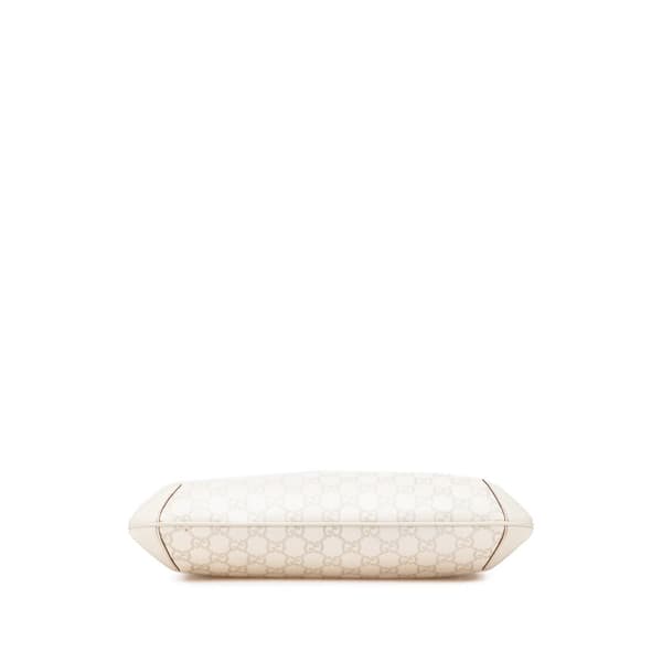 Pre-owned Gucci Guccissima Horsebit Creole Hobo White