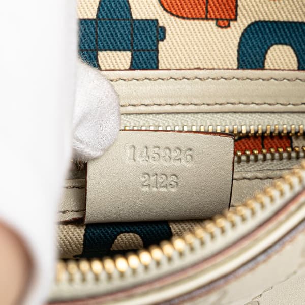 Pre-owned Gucci Guccissima Horsebit Creole Hobo White