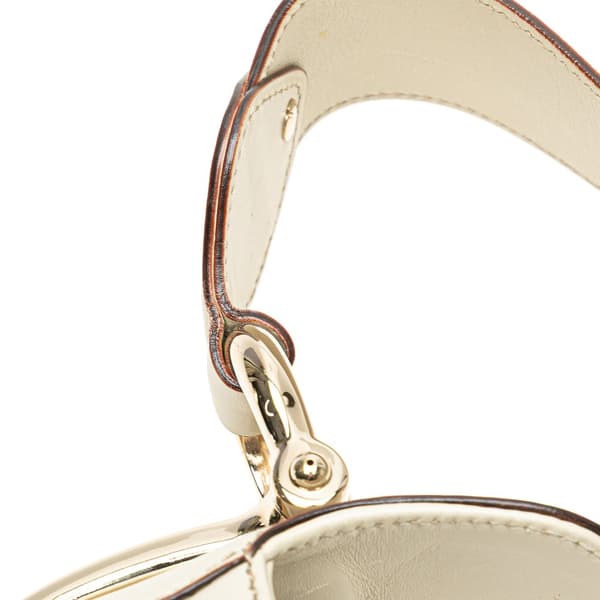 Pre-owned Gucci Guccissima Horsebit Creole Hobo White