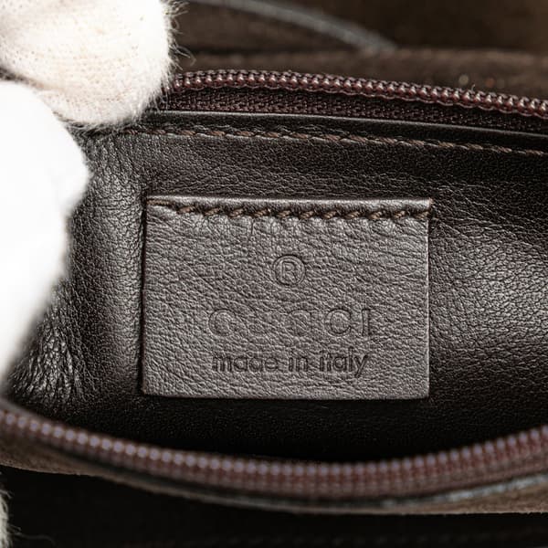 Pre-owned Gucci Suede Horsebit Chain Hobo Brown