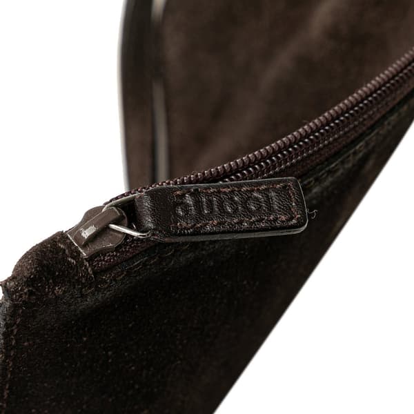 Pre-owned Gucci Suede Horsebit Chain Hobo Brown
